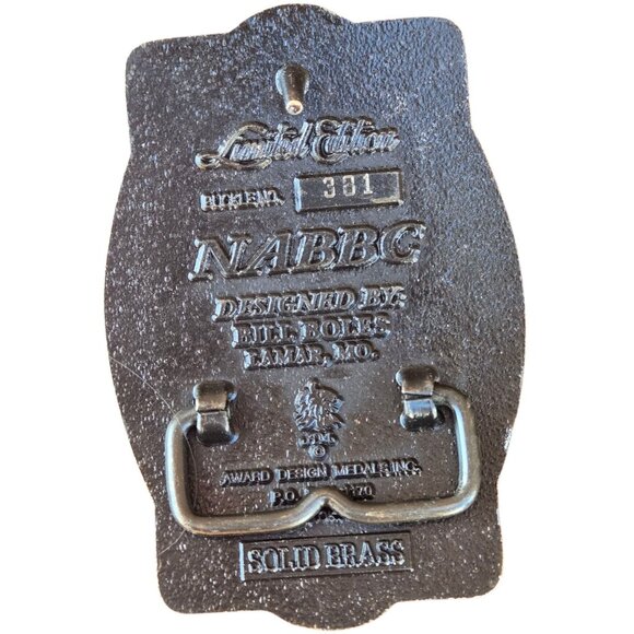 Vintage Belt Buckle Collectors 1998 Commemorative Buckle NABBC Brass Collectible - Picture 8 of 9